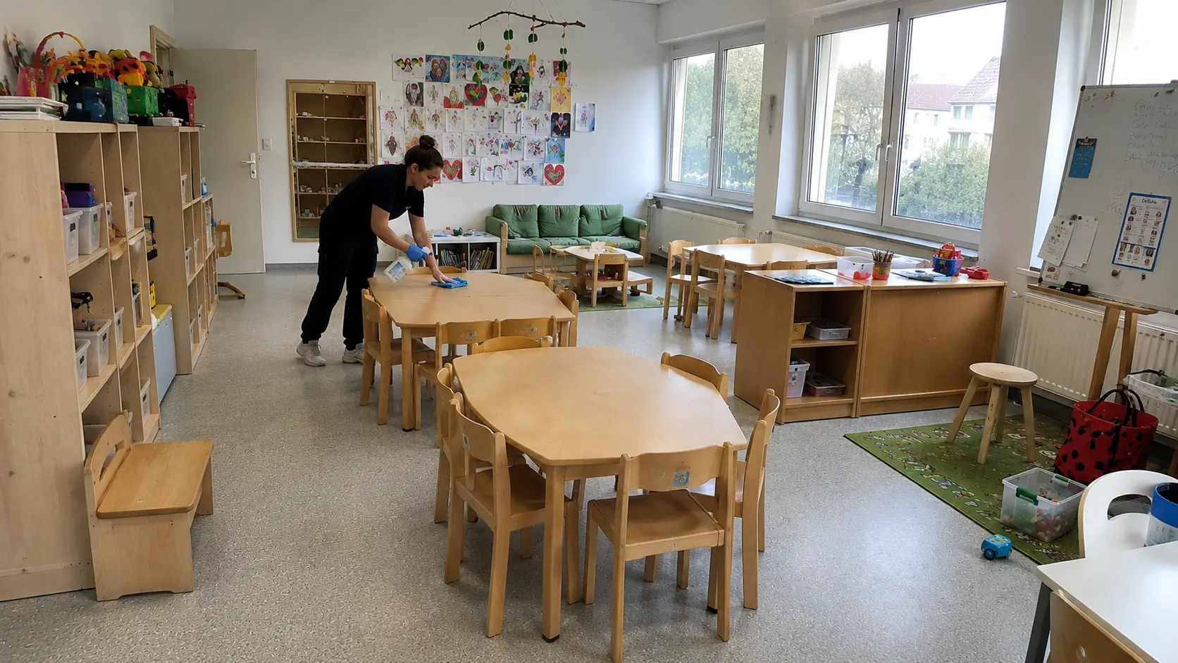 Gereinigter Gruppenraum in einer Kita in Osnabrück